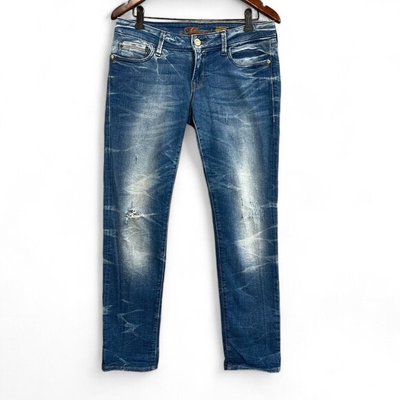 Mavi Womens Jeans Sz 28 Emma Blue Denim Relax Straight Distressed 33x30 Actual - Picture 1 of 16